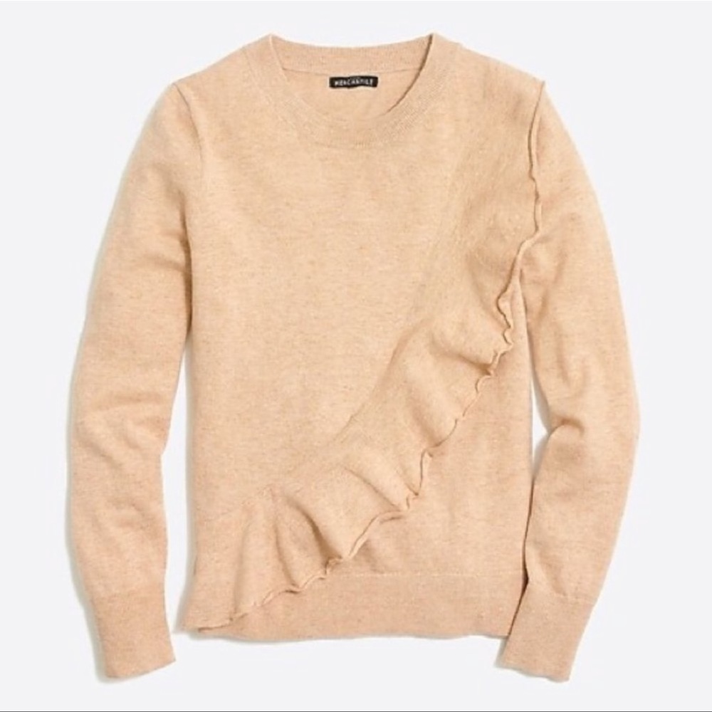 NWT Ruffle Front Crewneck Sweater